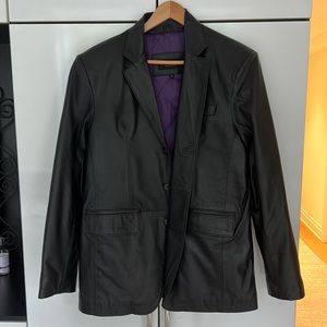 Men’s black leather jacket, size 42 (L)
